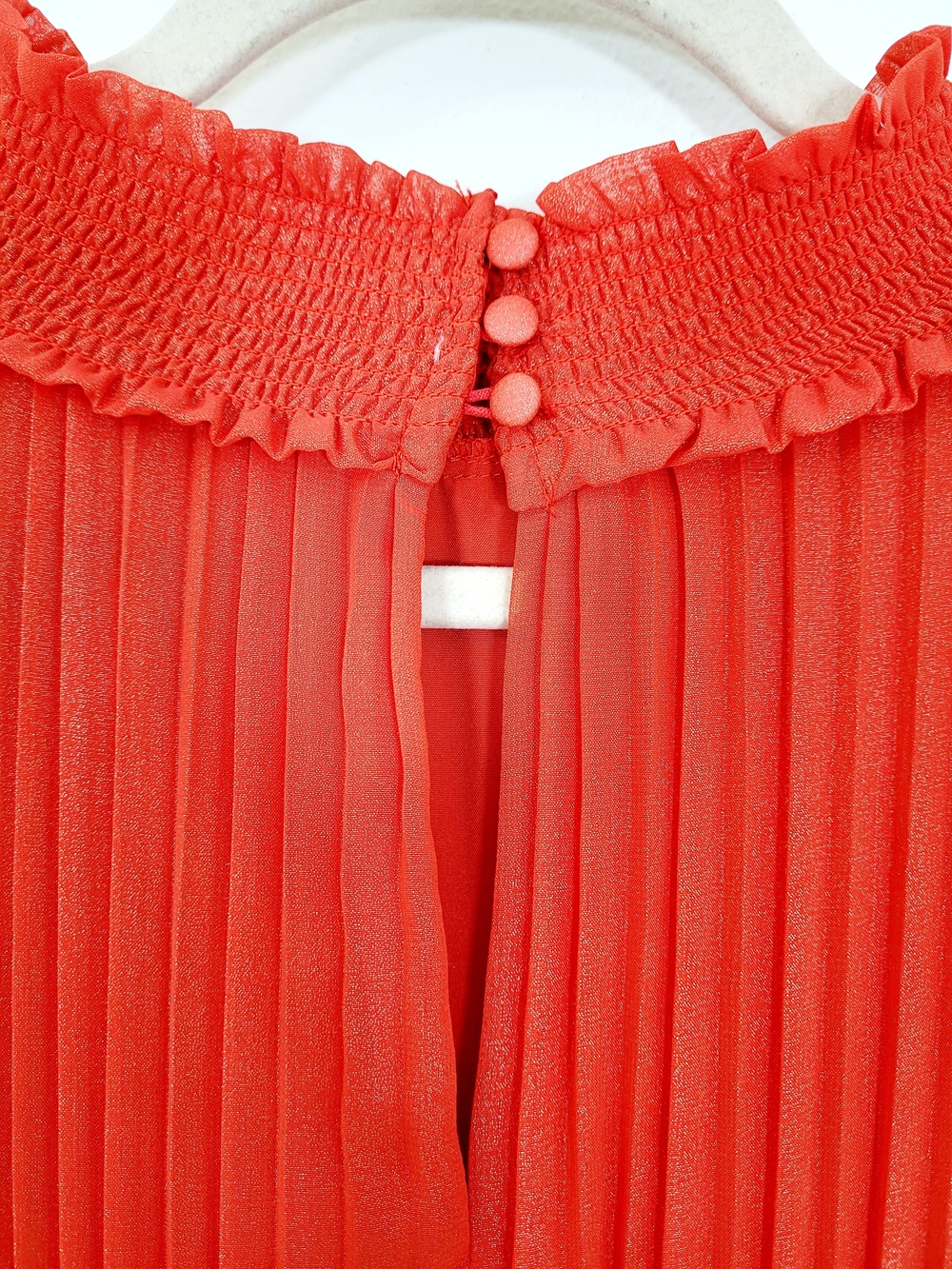 NWT Nanette Lepore Saffron Sun High Neck Smocked Pleated Midi Dress Size 14 - Picture 6 of 13